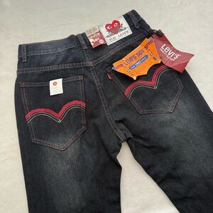 Comme des Garçons PLAY x Levi’s 501 Heart Pocket Jeans Dark Wash NWT Size 33